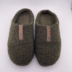 Bombas Womens Sherpa Sunday Slippers Olive Green Slip On Mule House Shoes Size 8